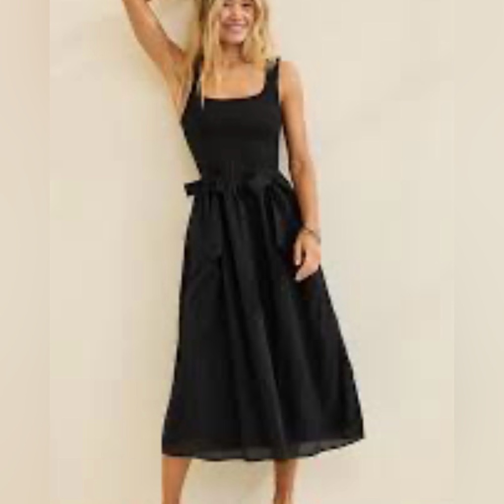 Aerie At The Barre Bow Dress in True Black Size XSmall NWT